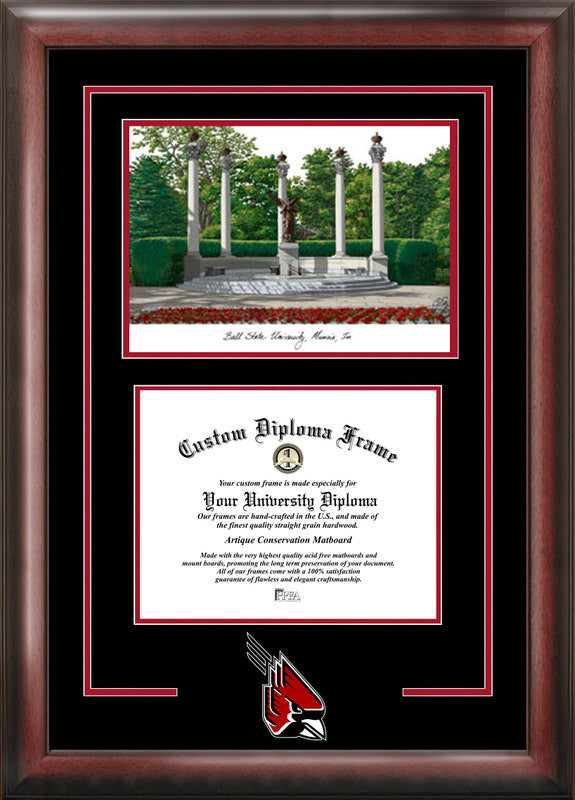 Ball State University Spirit Graduate Frame With Campus Image