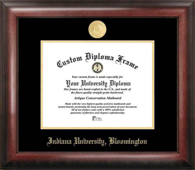 Indiana University, Bloomington Gold Embossed Diploma Frame