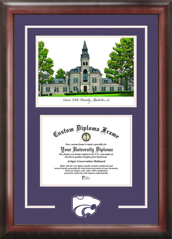 Kansas State University Spirit Graduate Frame With Campus Image