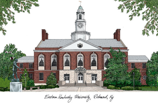 Eastern Kentucky University Campus Images Lithograph Print