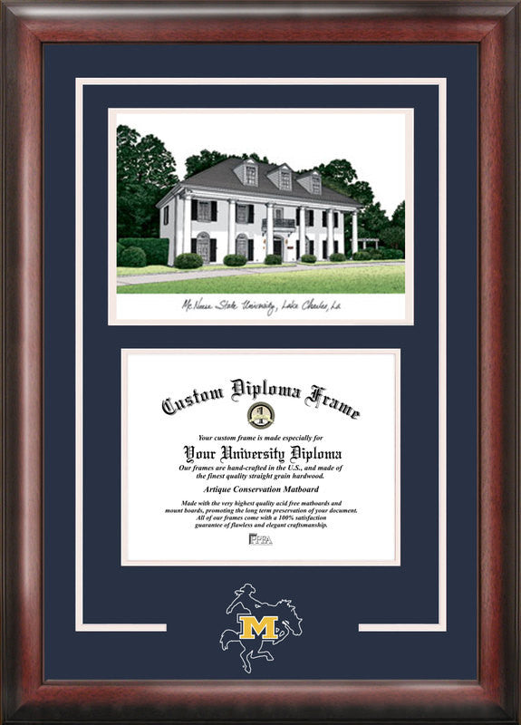 Mcneese State University Spirit Graduate Frame With Campus Image