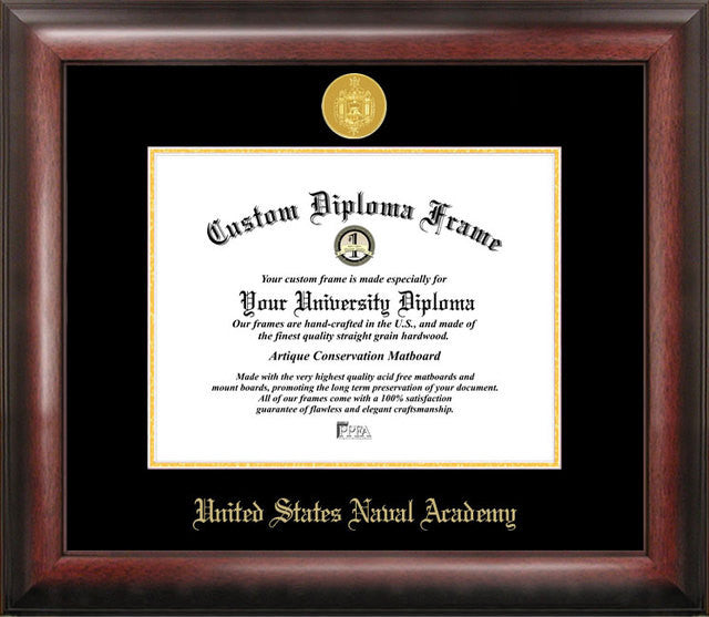 United States Naval Academy Gold Embossed Diploma Frame