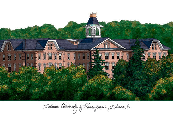 Indiana Univ, Pa Campus Images Lithograph Print