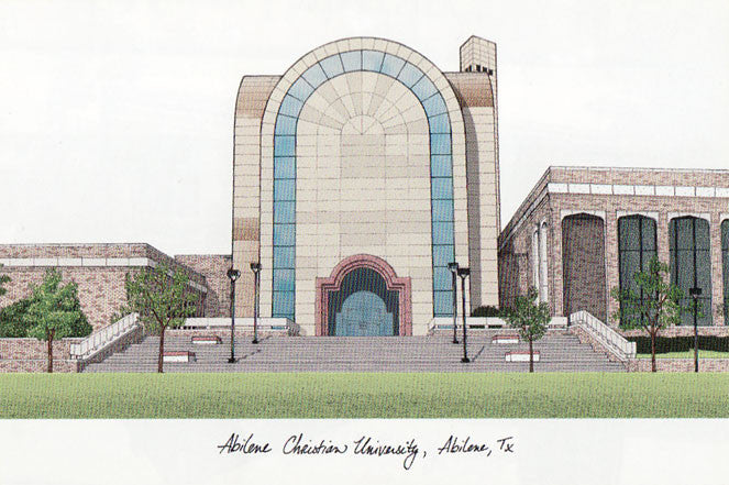 Abilene Christian University Campus Images Lithograph Print