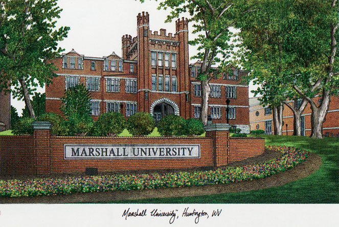 Marshall Universitycampus Images Lithograph Print