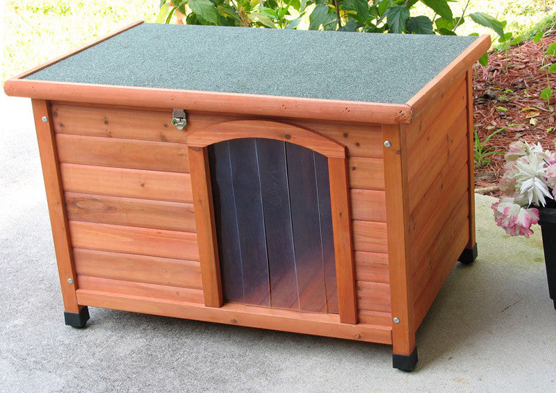 Crown Pet Slant Roof Cedar Dog House - Small Size