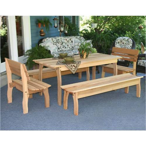 Creekvine Design Ely46ctt2b2bbcvd 46"l X 32"w Cedar Gathering Dining Set