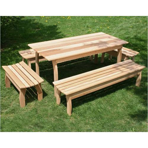 Creekvine Design Ely46ctt4b-2cvd 46"l X 32"w Cedar Family Dining Set