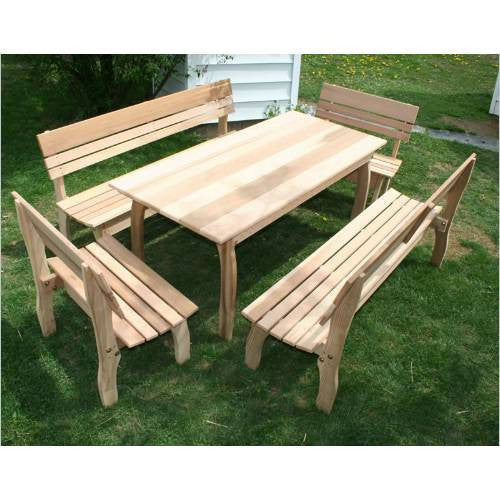 Creekvine Design Ely58ctt4bbcvd 58"l X 32"w Cedar Chickadee Dining Set