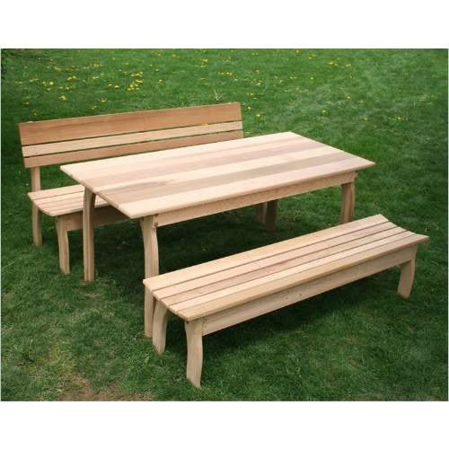 Creekvine Design Ely94ctt1b1bbcvd 94"l X 32"w Cedar Couple Dining Set