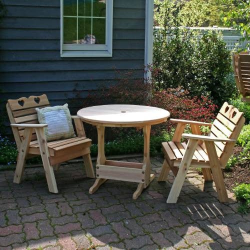 Creekvine Design Wrfchbsetcvd Cedar Country Hearts Bistro Set