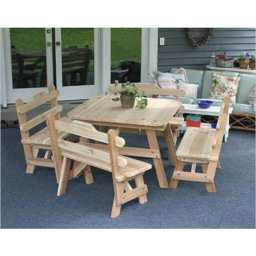 Creekvine Design Wrffsqdscvd Cedar Four Square Dining Set