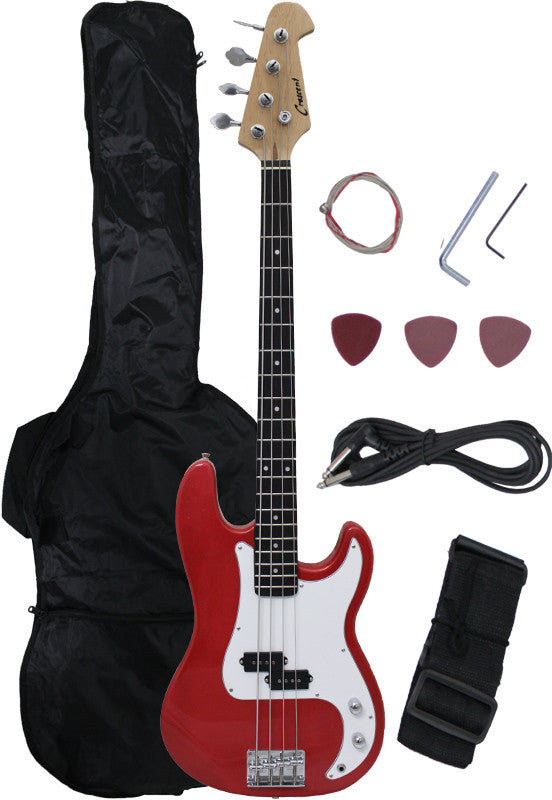 Crescent Direct Eb46-rdm 46 Inch Red Metallic Premium Electric Bass Guitar