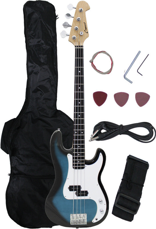 Crescent Direct Eb46-tb 46 Inch Transparent Blue Premium Electric Bass Guitar