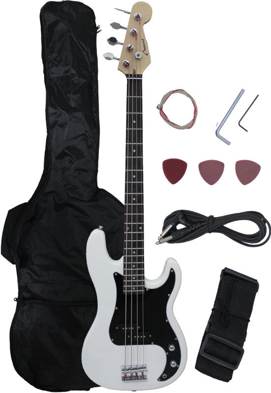 Crescent Direct Eb46-wt 46 Inch White Premium Electric Bass Guitar