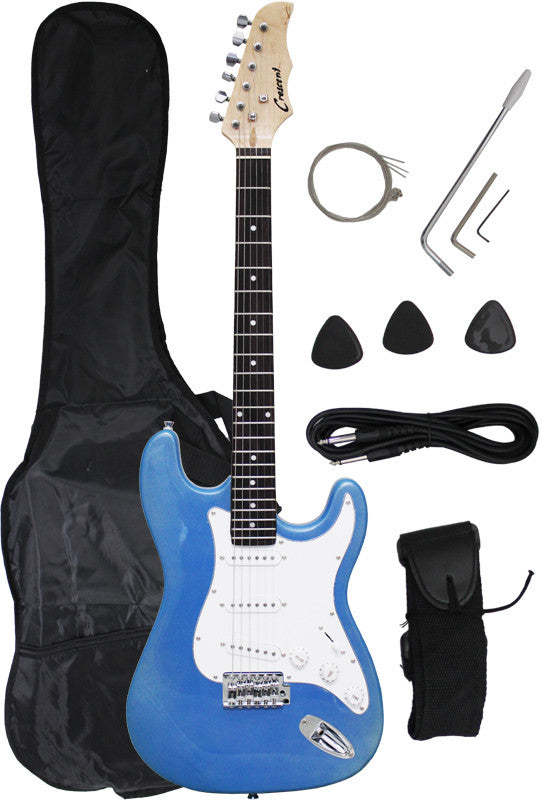 Crescent Direct Eg-bcm 39 Inch Blue Chrome Metallic Premium Electric Guitar
