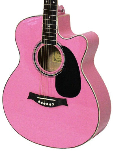 Crescent Direct Ymg-pk 41 Inch Pink Premium Acoustic Cutaway