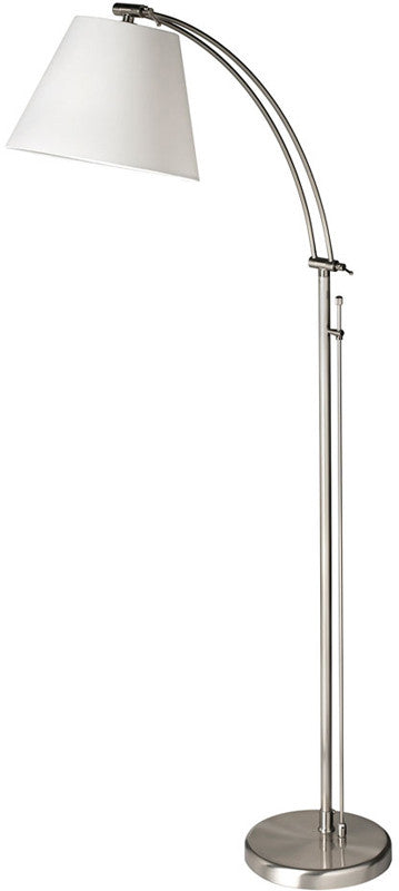 Dainolite Satin Chrome Adjustable Arm Floor Lamp DM2578-F-SC