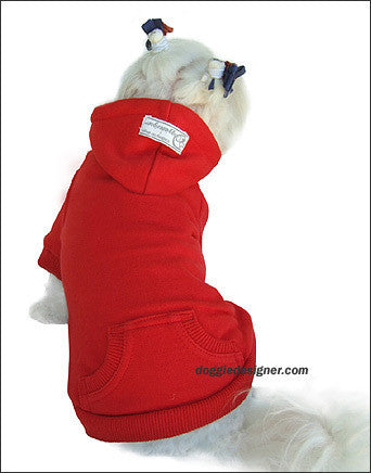 Blank Hooded Dog Sweatshirts Red