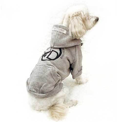 Hooded Dog Sweatshirts Grey