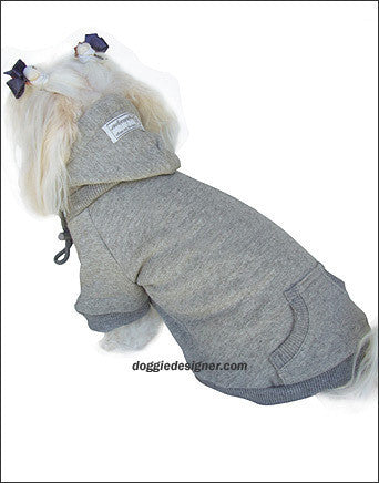 Blank Hooded Dog Sweatshirts Grey