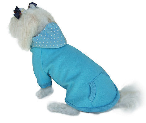 Blank Hooded Dog Sweatshirts Blue