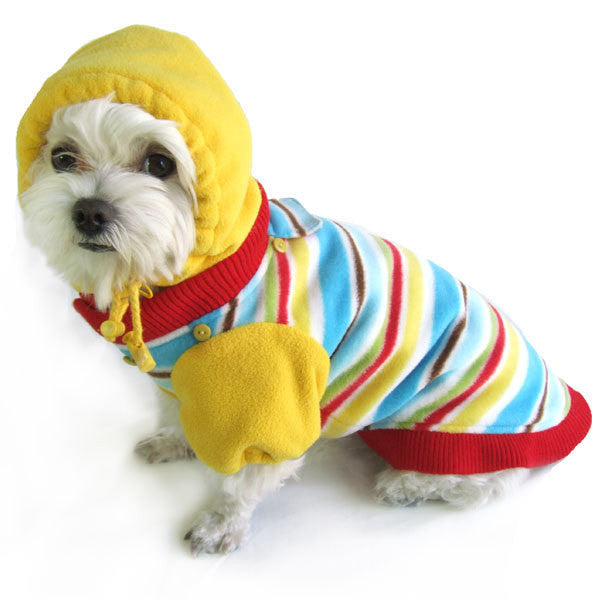 Hooded Rainbow Dog Coat