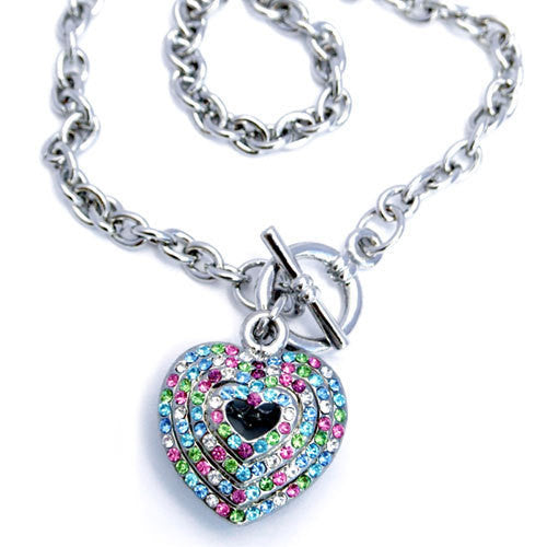 Multiful Colored Heart Necklace