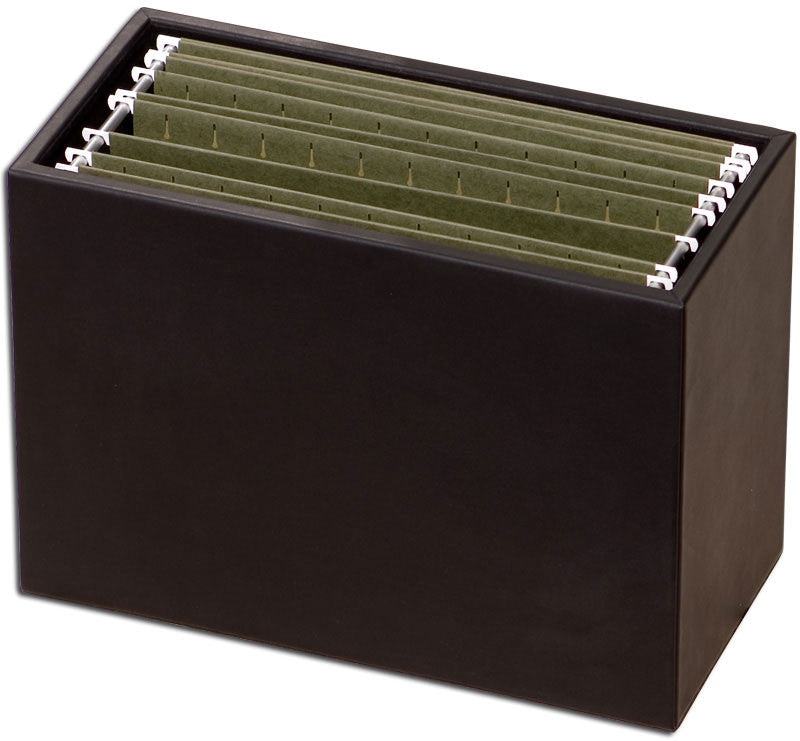 Black Leather Hanging File Folder Box A1093 By Decasso