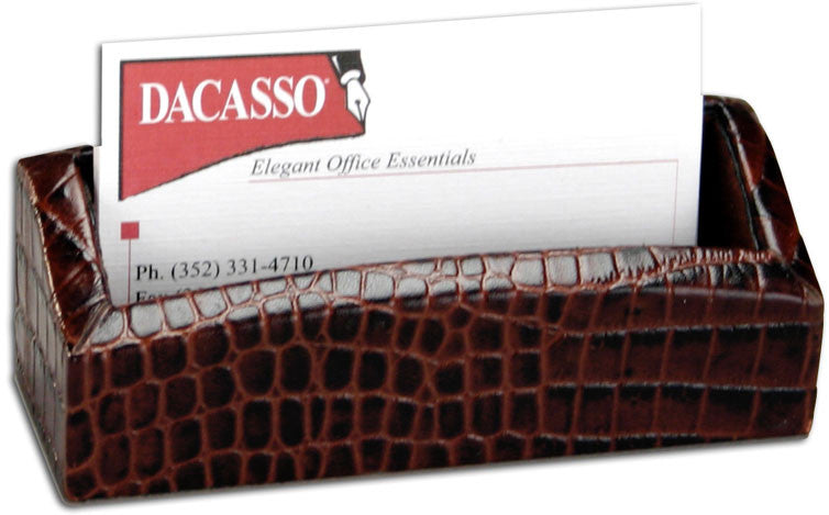 Crocodile Embossed Leather Business Card Holder A2007 By Decasso