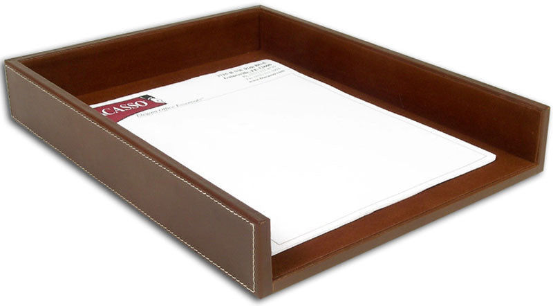 Rustic Leather Front-load Letter Tray A3201 By Decasso