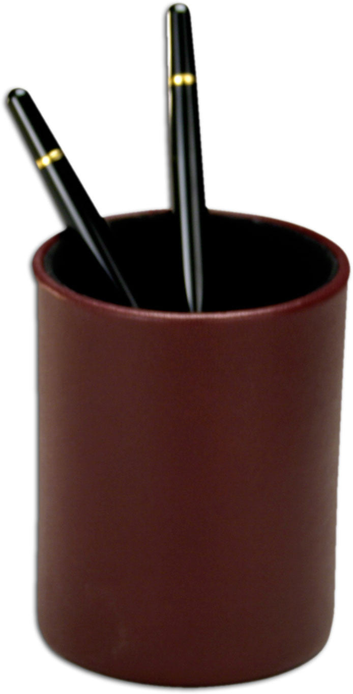 Burgundy Leather Round Pencil Cup A7010 By Decasso