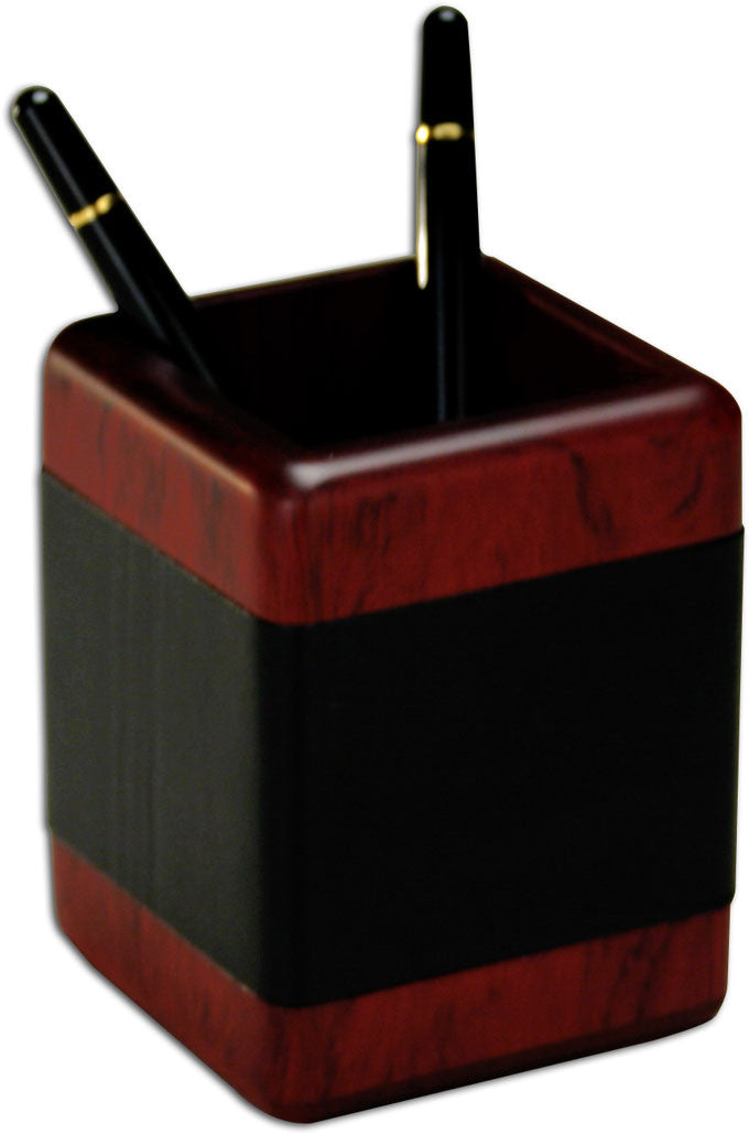 Wood & Leather Pencil Cup A8010 By Decasso