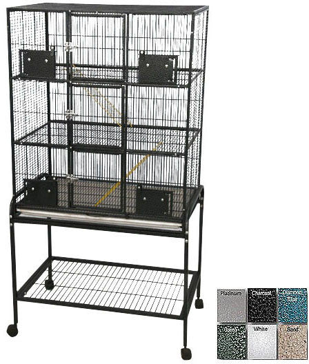 A&e Cage 13221-sa Platinum 32"x22" - 3 Level Animal Cage With Removable Base