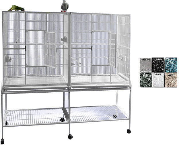 A&e Cage 6421 Platinum 64"x21" Double Flight Cage With Divider