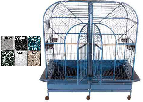 A&e Cage 6432 Black 64"x32" Double Macaw Cage With Removable Divider