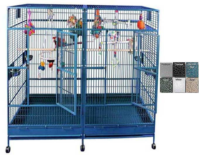 A&e Cage 8040fl Platinum 80"x40" Double Macaw Cage With Divider