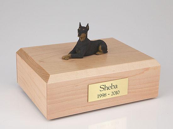 Doberman, Black - Ears Up Tr200-4010 Figurine Urn