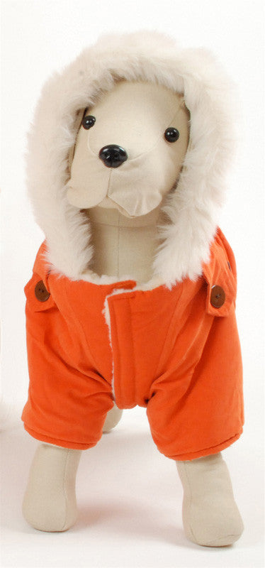 Pet Ego Dogrich Italian Orange Winter Coat Size 8