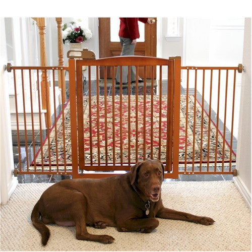 Extra Wide Tension Mount Pet Gate - Brown
