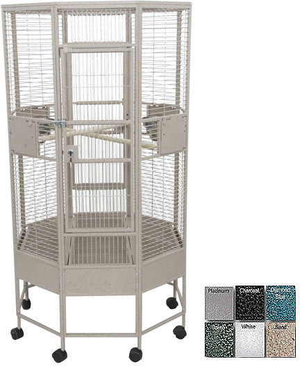 A&e Cage Oct5252 Black 52" Diameter Octagon Parrot Cage, 1" Bar Spacing