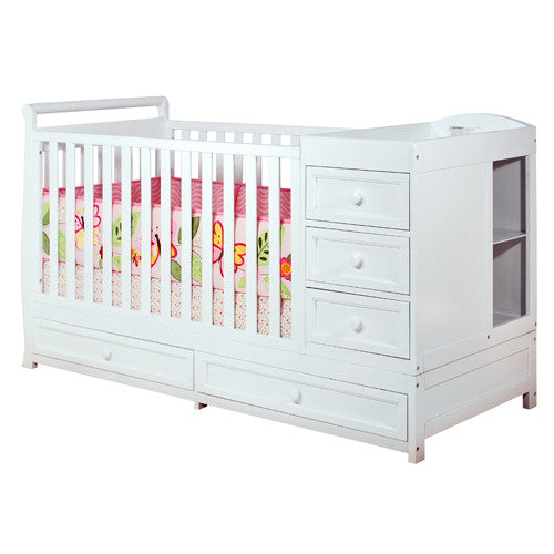 Afg Athena Daphne 2 In 1 Crib And Changer Combo In White 661w