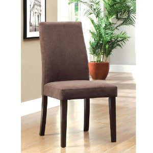 Furniture Of America Idf-3120sc Parson Style Dining Chair Dark Walnut (set Of 2)