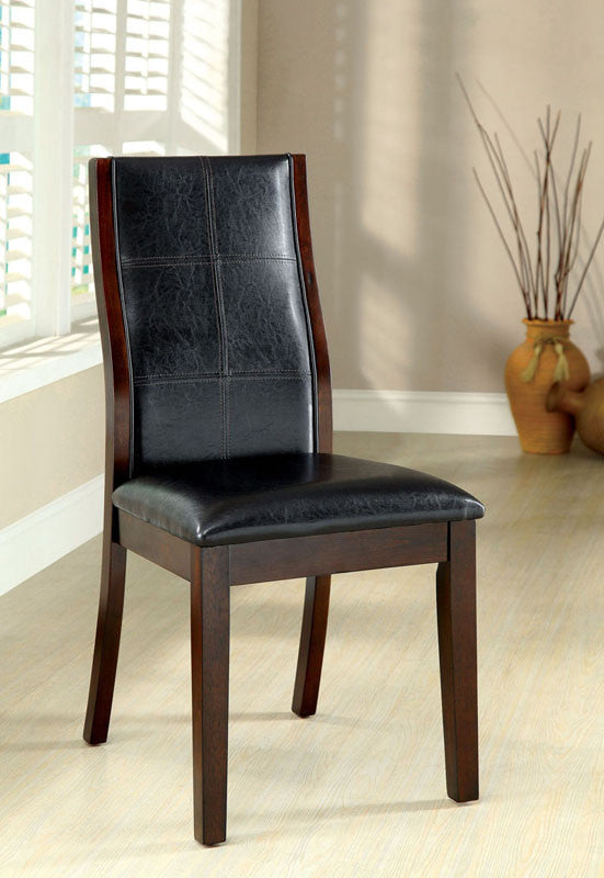 Furniture Of America Idf-3339dk-sc Dark Oak Leatherette Dining Chair (set Of 2)