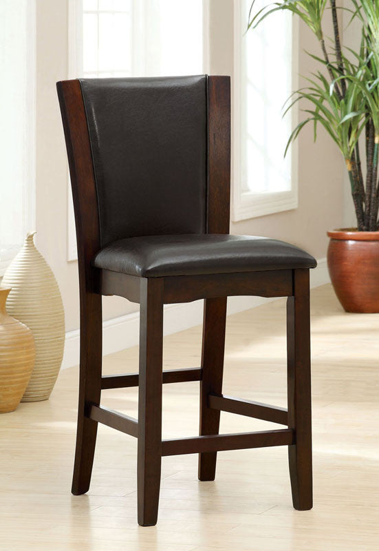 Furniture Of America Idf-3710pc Black Leatherette Counter Height Chair (set Of 2)