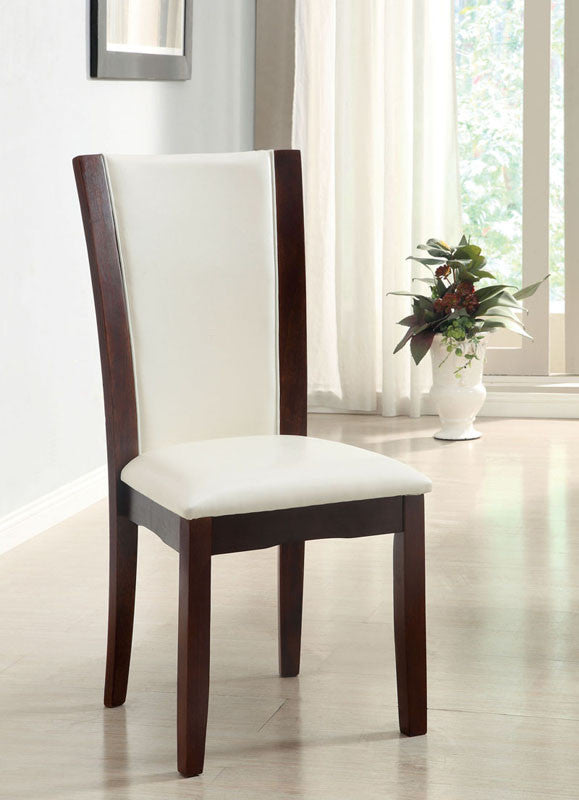 Furniture Of America Idf-3710wh-sc White Leatherette Hardwood Dining Chair (set Of 2)