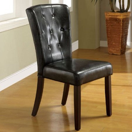 Furniture Of America Idf-3871bk-sc Dark Espresso Leatherette Dining Chair (set Of 2)