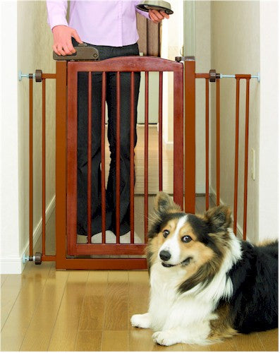 One Touch Pet Gate - Brown