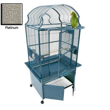 Small Fan Top Bird Cage - Platinum