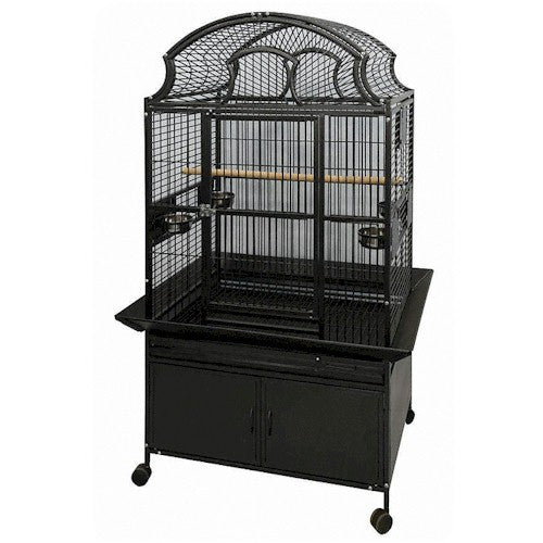 Large Fan Top Bird Cage - Black